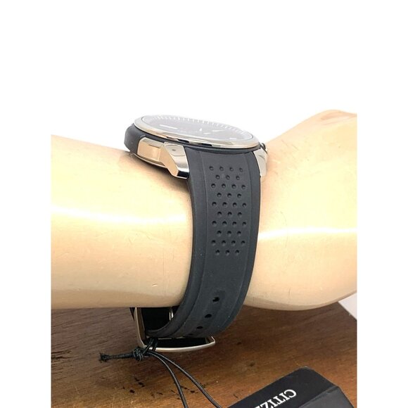 Citizen Men's Watch AW1150-07E Eco Drive Black Dial Date Rubber Band 44mm - Picture 12 of 14